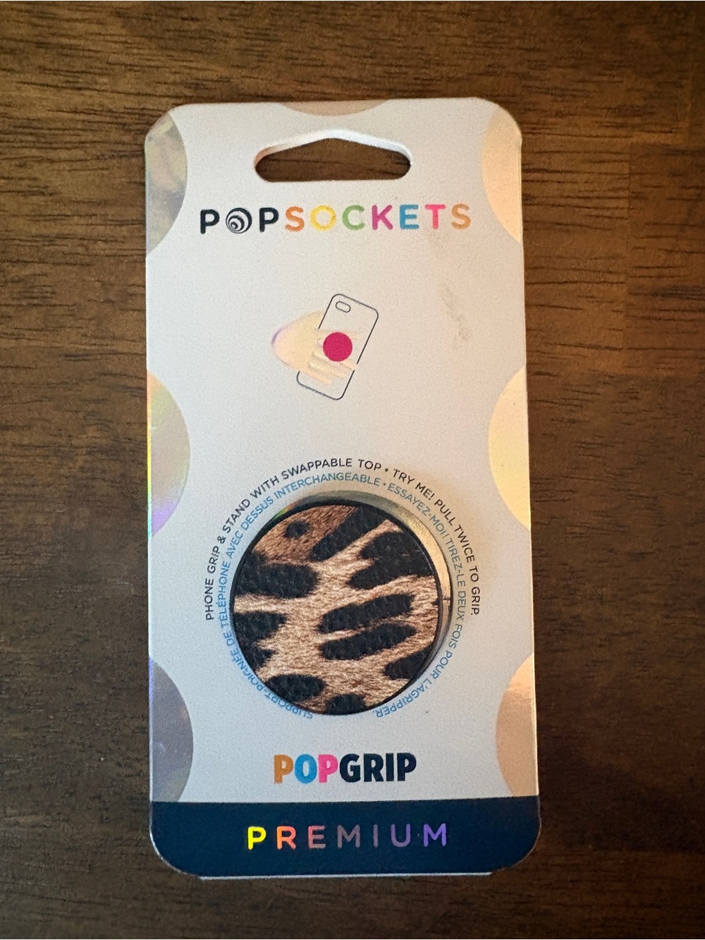 PopSocket PopGrip Premium Leopard Print Phone Grip - Brown & Black